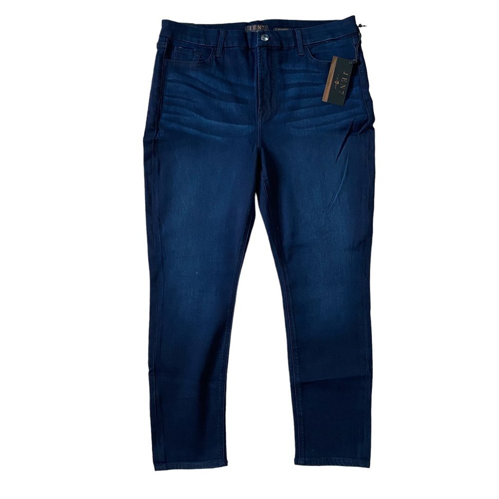 Jen7 by 7 for all mankind women's 16 dark blue ankle skinny stretch jeans